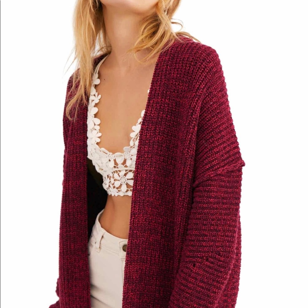 Free People Women's High Hopes Open Front Cardi Sweater Long Sleeve Size‎ Small